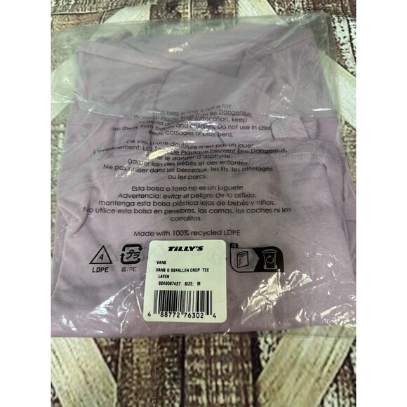 Vans Women's Crop Top T-Shirt Lavender Casual Logo Tee Size Medium Fairycore - Picture 12 of 12